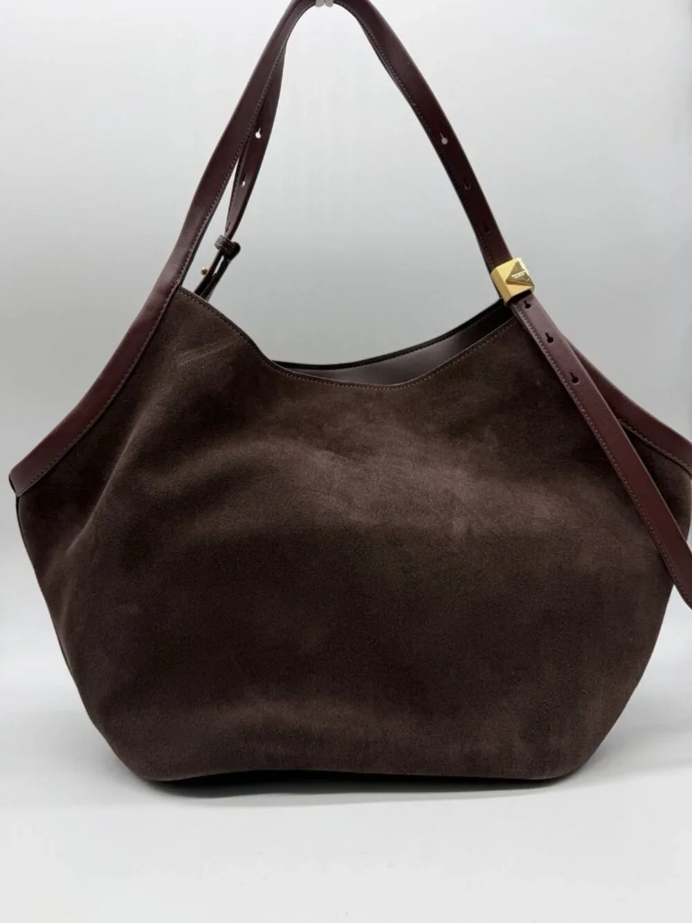 KATE SPADE NY Deco suede extra large tulip tote bag + Dust bag Hot Fudge/ Brown
